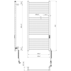 Grzejnik łazienkowy HF Derby 1170 х 530 240W 230V czarny mat