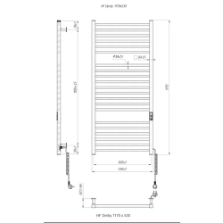 Grzejnik łazienkowy HF Derby 1170 х 530 240W 230V biały mat