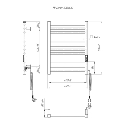 Grzejnik łazienkowy HF Derby 570 х 430 90W 230V czarny mat