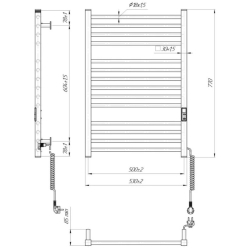 Grzejnik łazienkowy HF Derby 770 х 530 145W 230V czarny mat