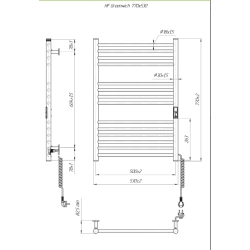 Grzejnik łazienkowy HF Greenwich 770 х 530 145W 230V czarny mat