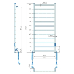 Grzejnik łazienkowy HF Leeds 1170 х 530 155W 230V czarny mat