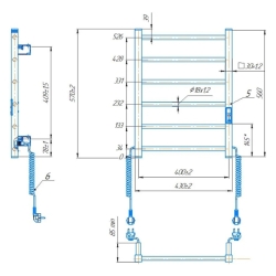 Grzejnik łazienkowy HF Leeds 570 х 430 60W 230V czarny mat