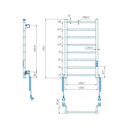 Grzejnik łazienkowy HF Leeds 770 х 430 100W 230V czarny mat