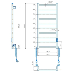 Grzejnik łazienkowy HF Leeds 970 х 430 120W 230V biały mat