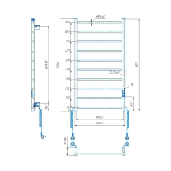 Grzejnik łazienkowy HF Leeds 970 х 530 125W 230V czarny mat