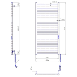 Grzejnik łazienkowy HF London 1170 х 530 190W 230V czarny mat