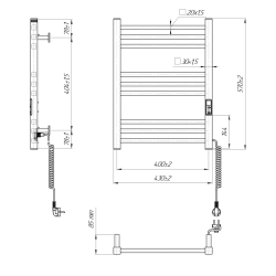 Grzejnik łazienkowy HF London 570 х 430 90W 230V czarny mat