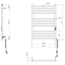 Grzejnik łazienkowy HF London 770 х 530 145W 230V biały mat