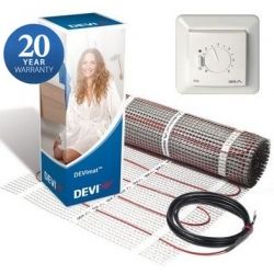 Zestaw grzejny: Mata DEVI DTIF DEVImat 200T 215W 1,1m2 + Termostat Devireg 530 83020736 + 140F1030 + puszka